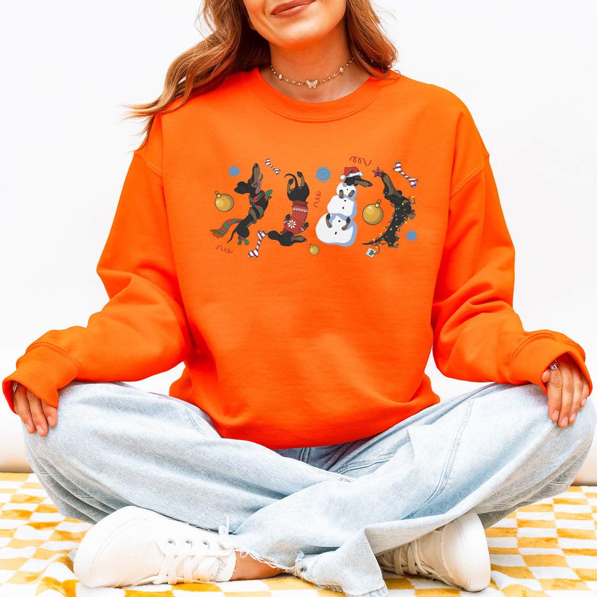 Christmas Dachshund Chaos Sweatshirt – Funny Holiday Wiener Dog