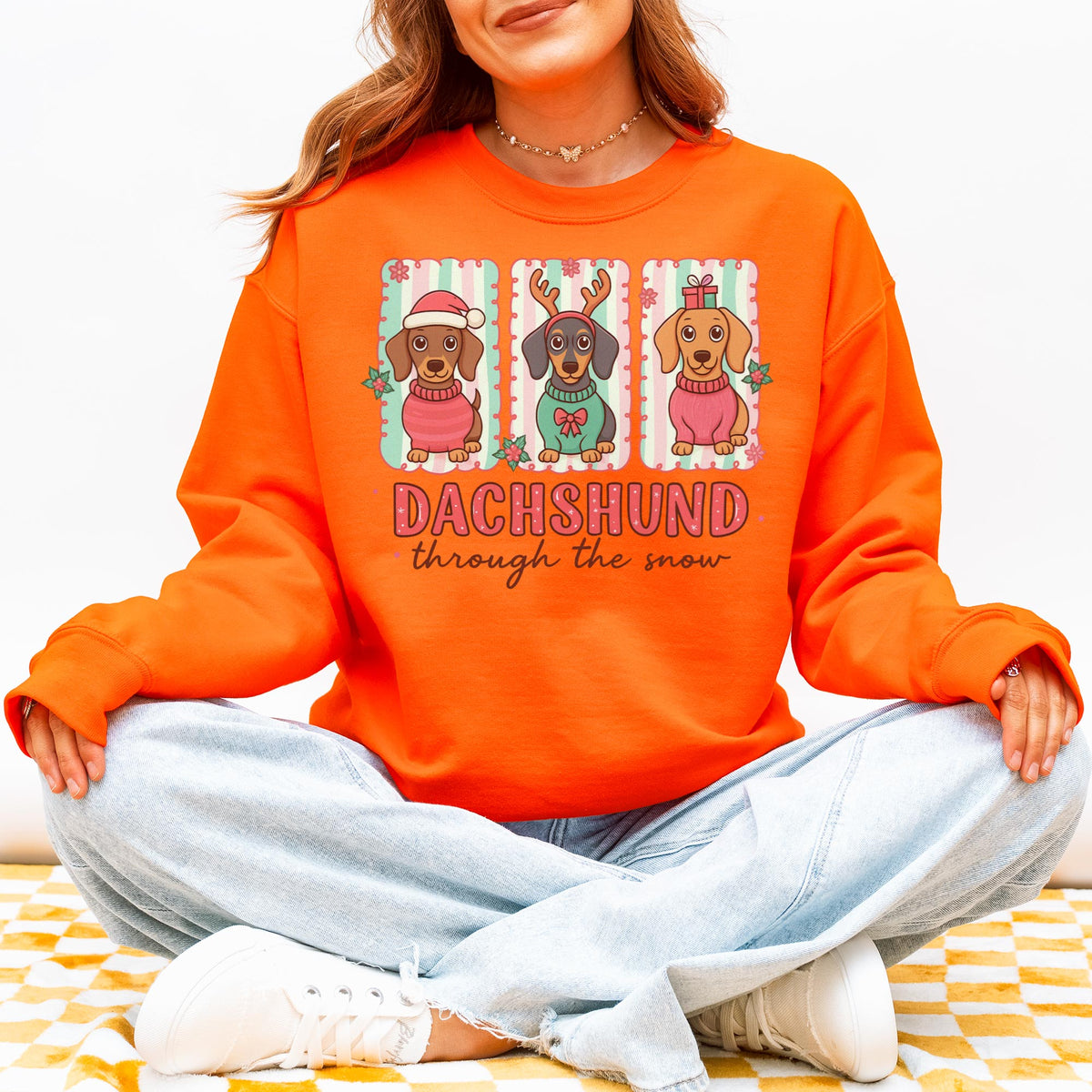 Dachshund Through the Snow Trio Christmas Sweatshirt