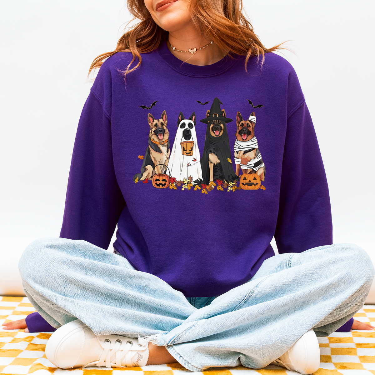 German Shepherd Halloween Sweatshirt – Fall Ghost Dog Gift