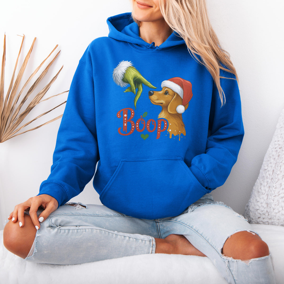 Boop Dachshund Christmas Hoodie – Funny Green Hand Holiday
