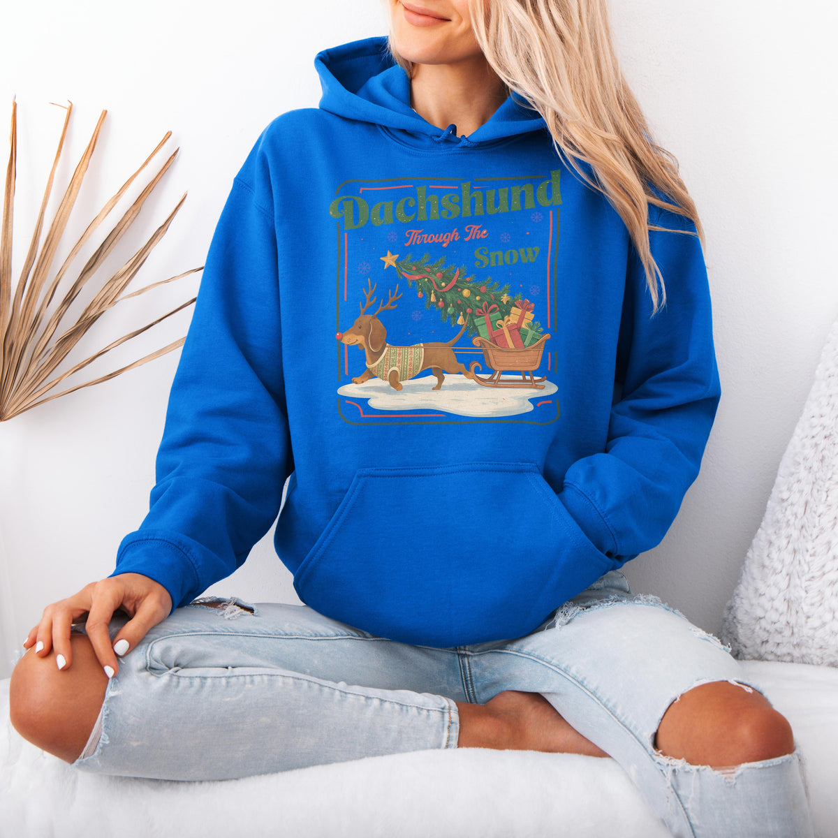 Dachshund Through the Snow Christmas Hoodie