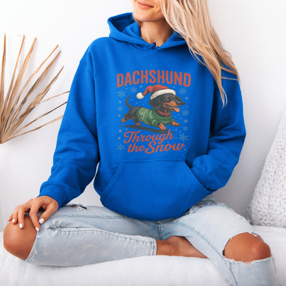 Dachshund Through the Snow Hoodie – Funny Christmas Doxie