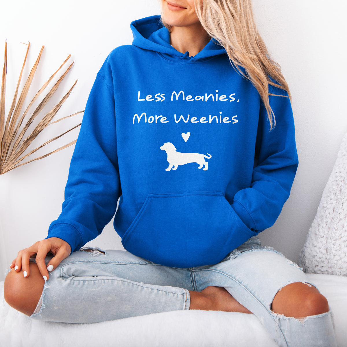 Funny Dachshund Hoodie Less Meanies More Weenies Gift