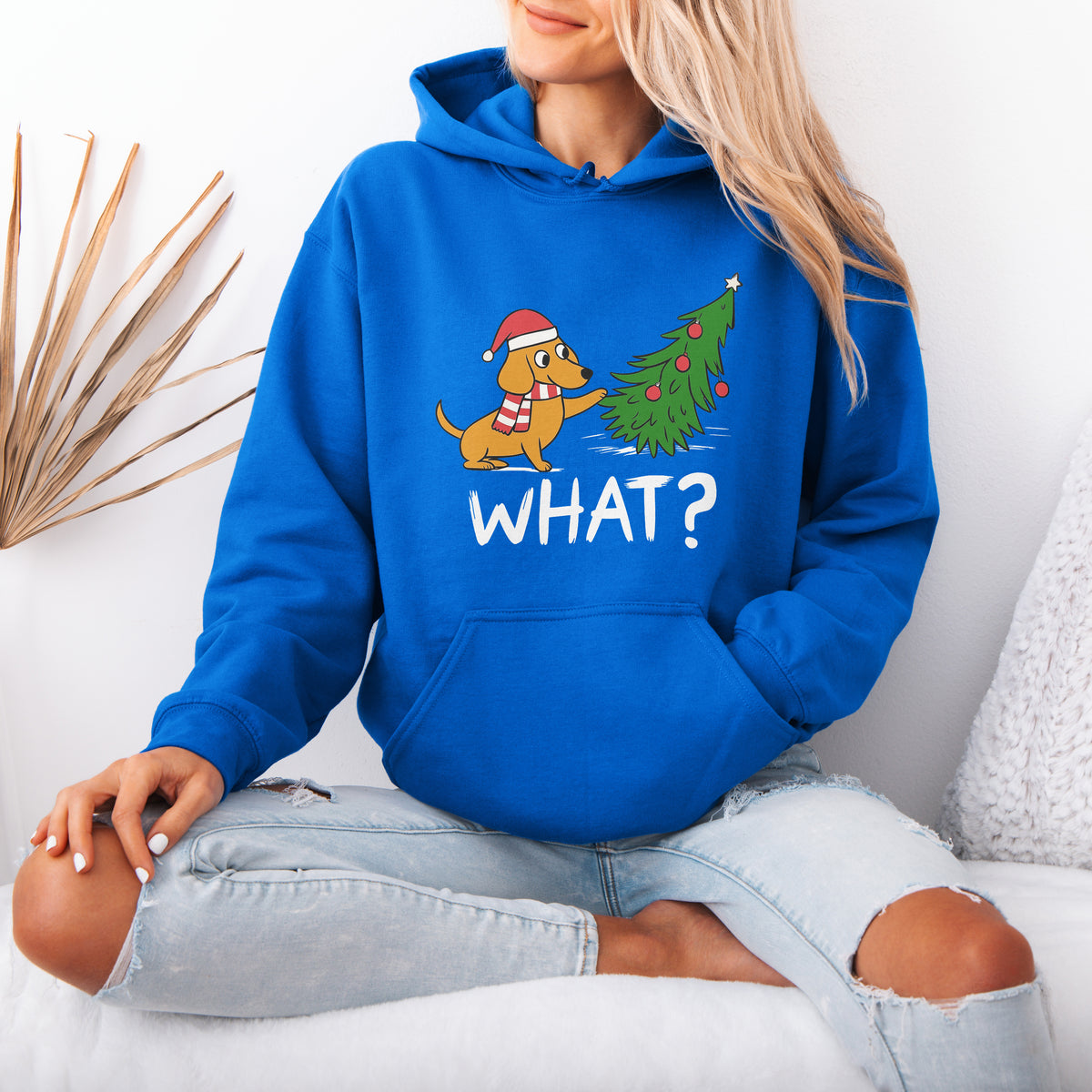 Funny What? Dachshund Christmas Hoodie