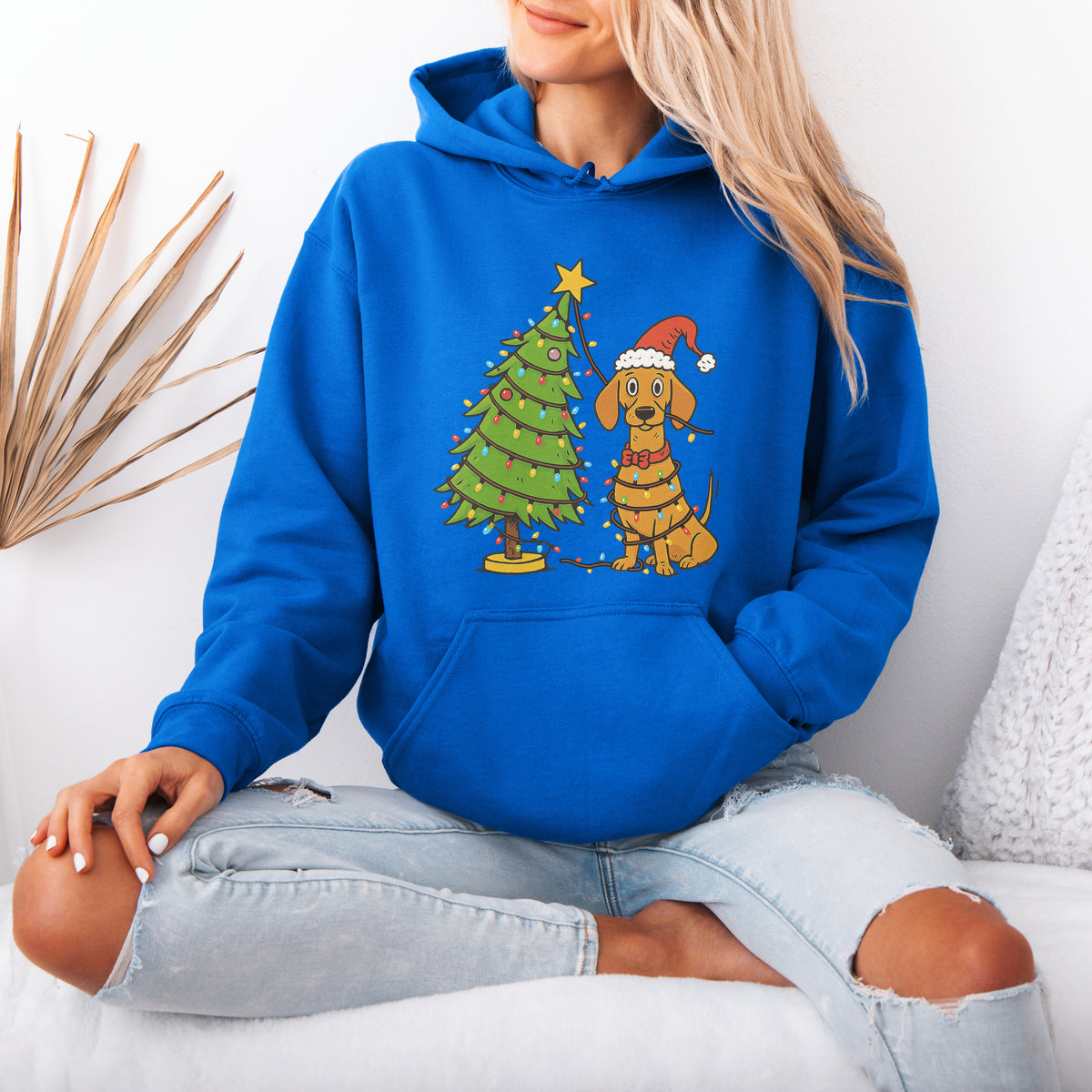Sausage Dog Christmas Lights Dachshund Hoodie – Holiday Gift