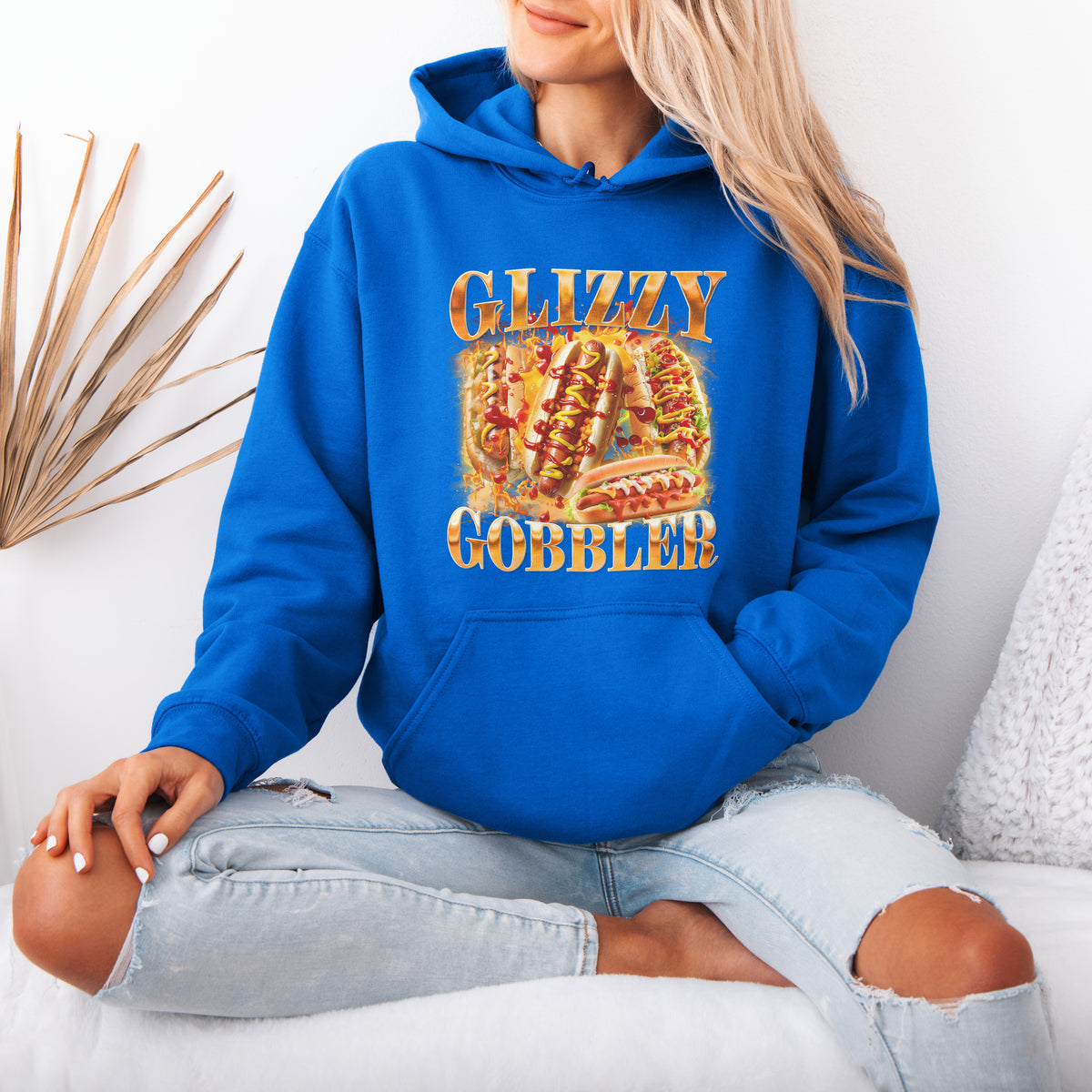 Glizzy Gobbler Hoodie Funny Hot Dog Meme Gift for Food Lovers