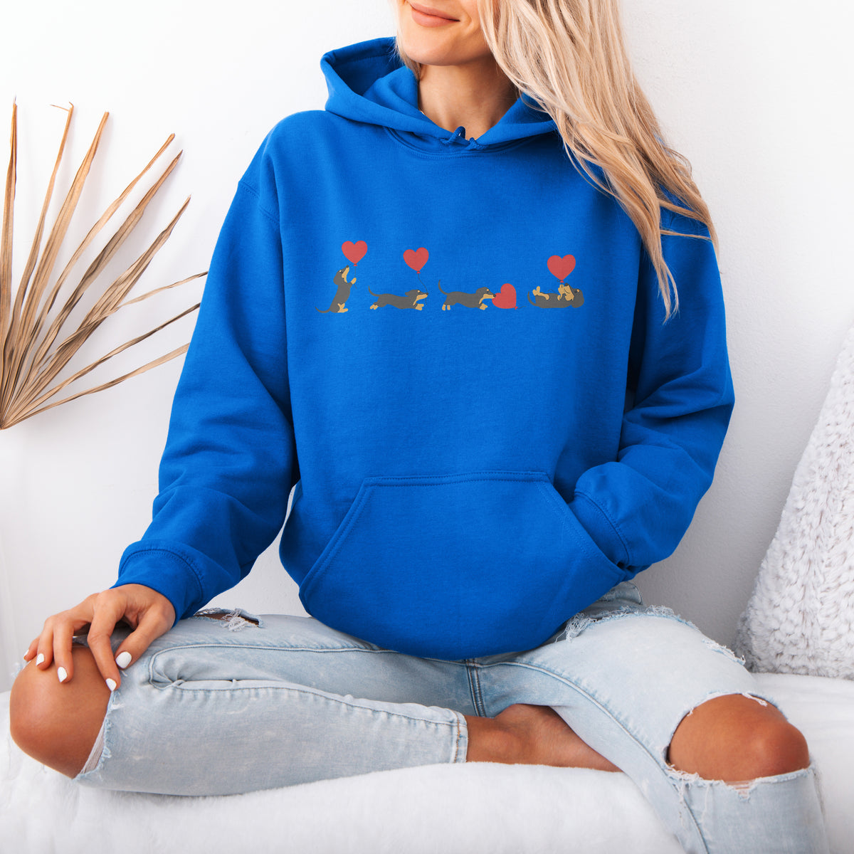 Dachshund With Heart Balloons Hoodie
