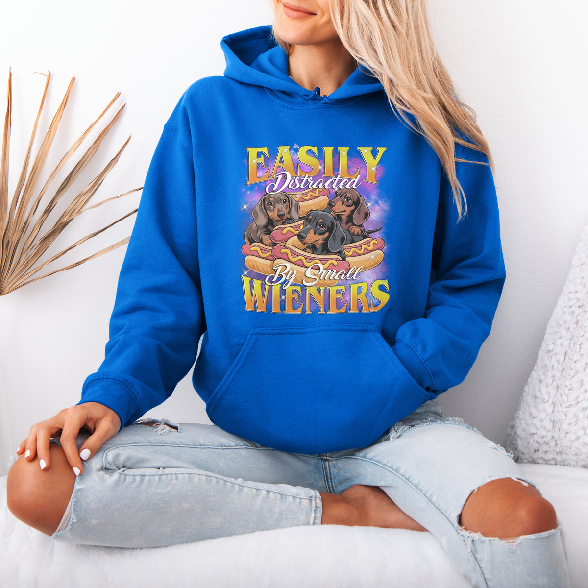 Easily Distracted by Small Wieners Funny Dachshund Hoodie