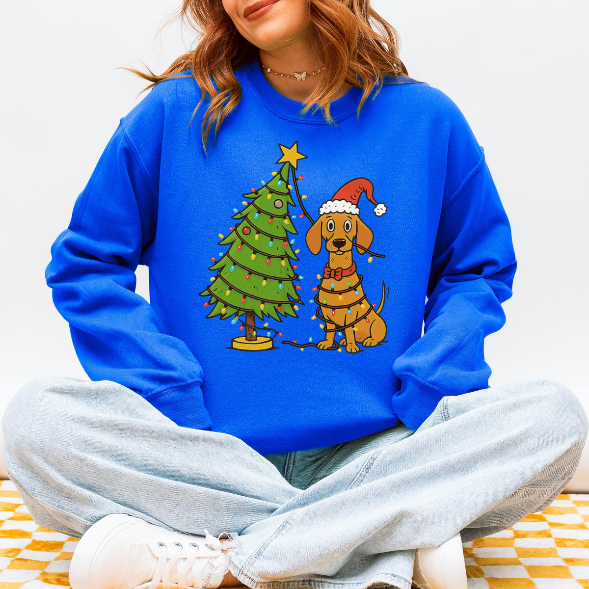 Sausage Dog Christmas Lights Dachshund Sweatshirt – Holiday Gift