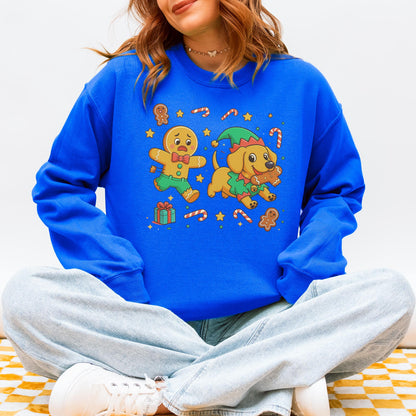 Elf Gingerbread Dachshund Christmas Sweatshirt