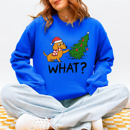 Funny What? Dachshund Christmas Sweatshirt