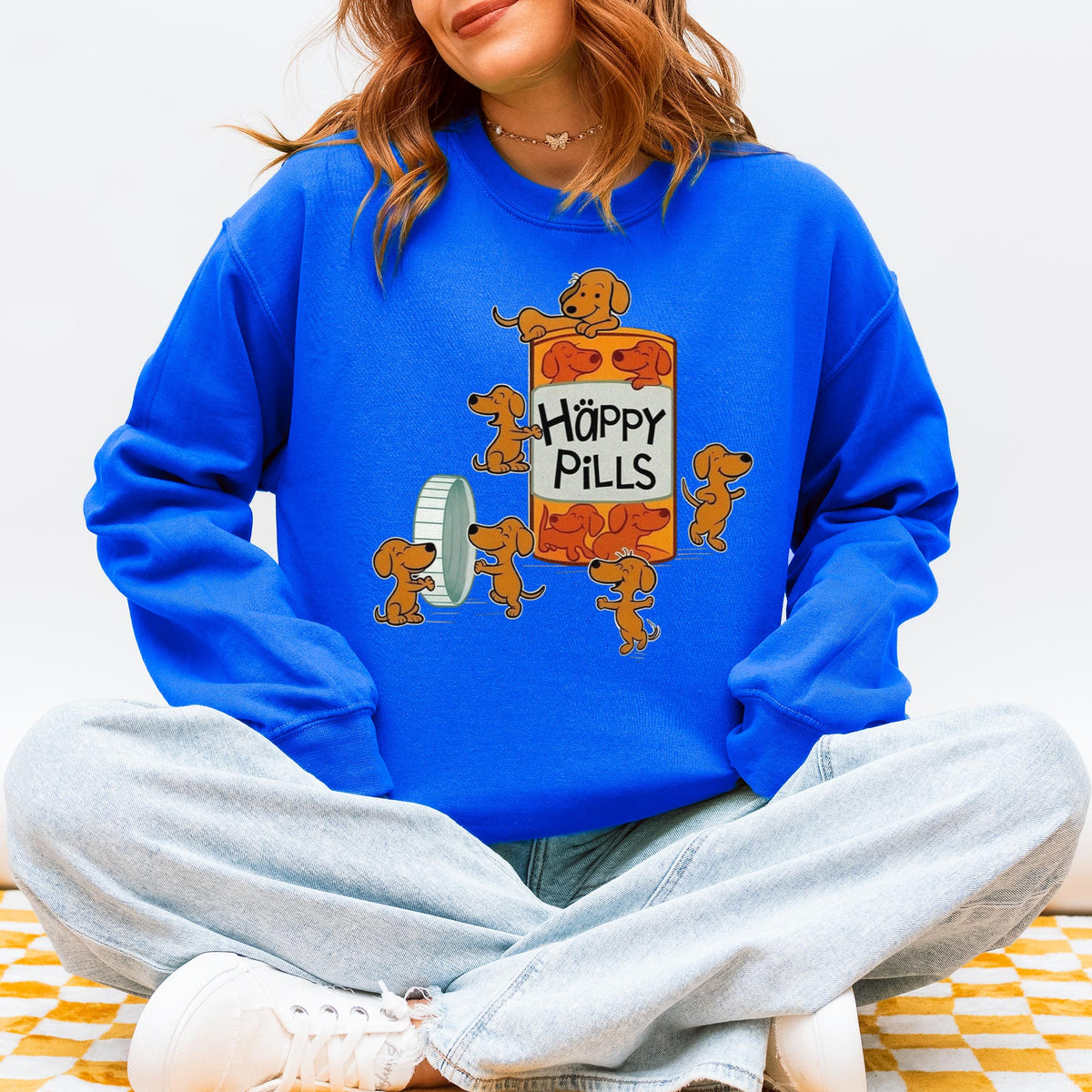 Happy Pills Dachshund Sweatshirt Cute Doxie Gift