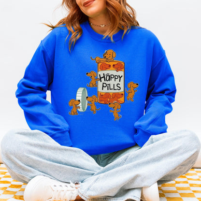 Happy Pills Dachshund Sweatshirt Cute Doxie Gift