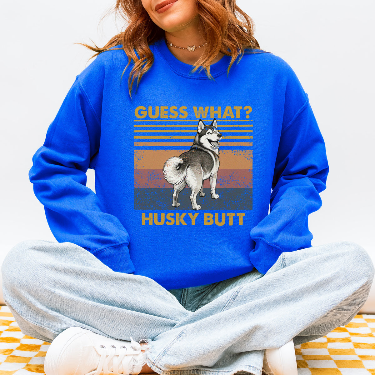 Guess What Husky Butt Sweatshirt – Funny Dog Lover Gift