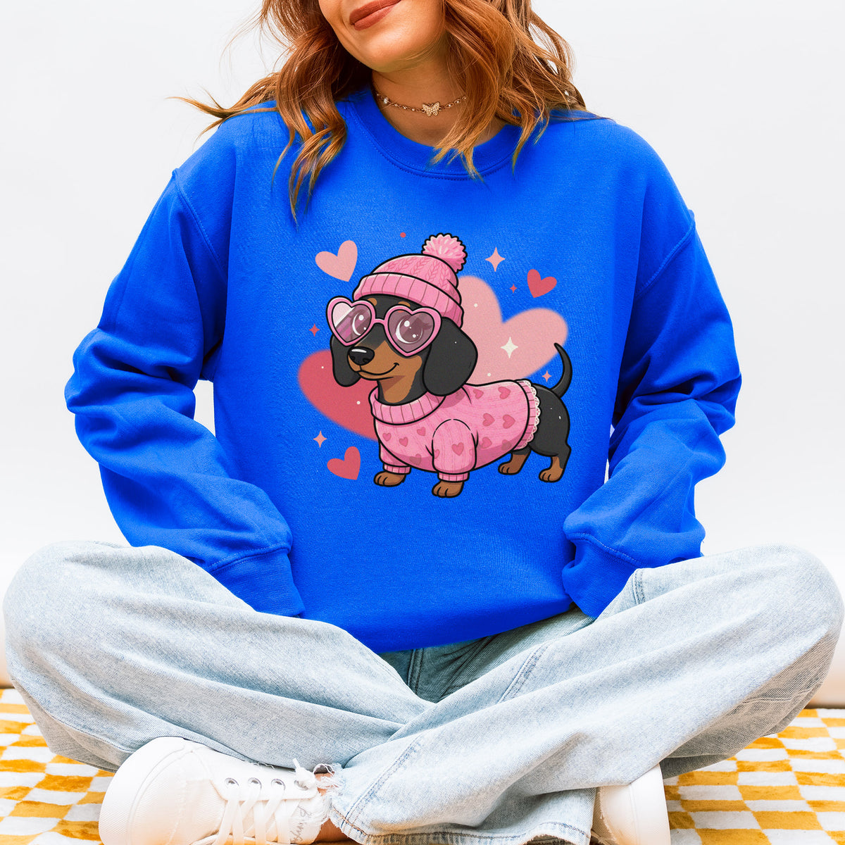 Cute Valentine Dachshund Dog Mom Sweatshirt