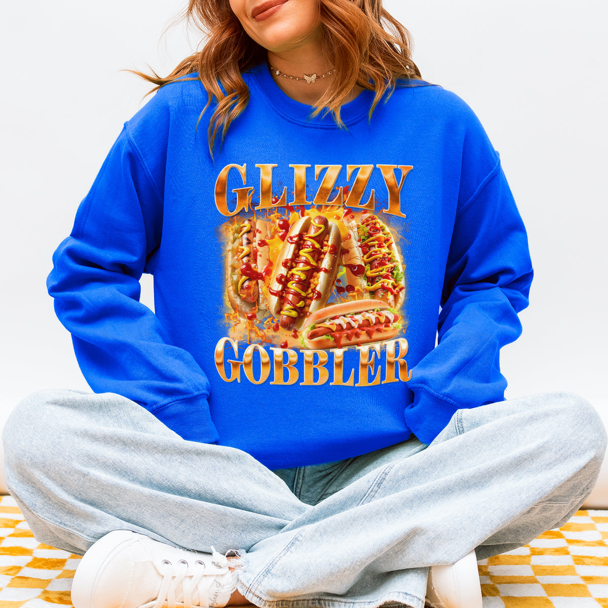 Glizzy Gobbler Sweatshirt Funny Hot Dog Meme Gift for Food Lovers