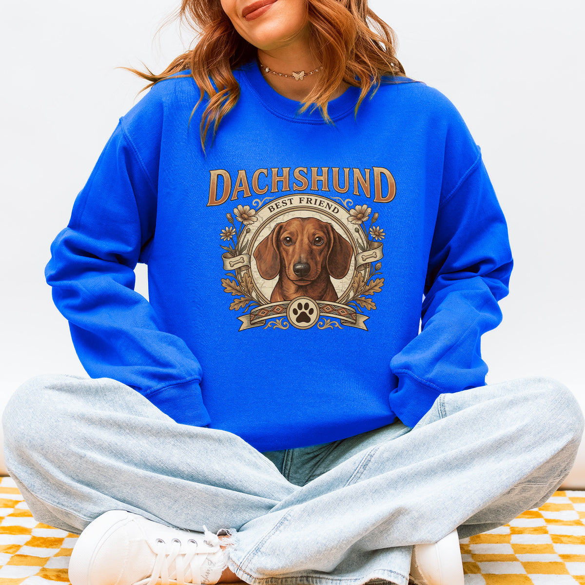 Custom Dachshund Sweatshirt Personalized Dog Portrait Gift