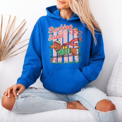Dashing Through the Snow Dachshund Christmas Hoodie