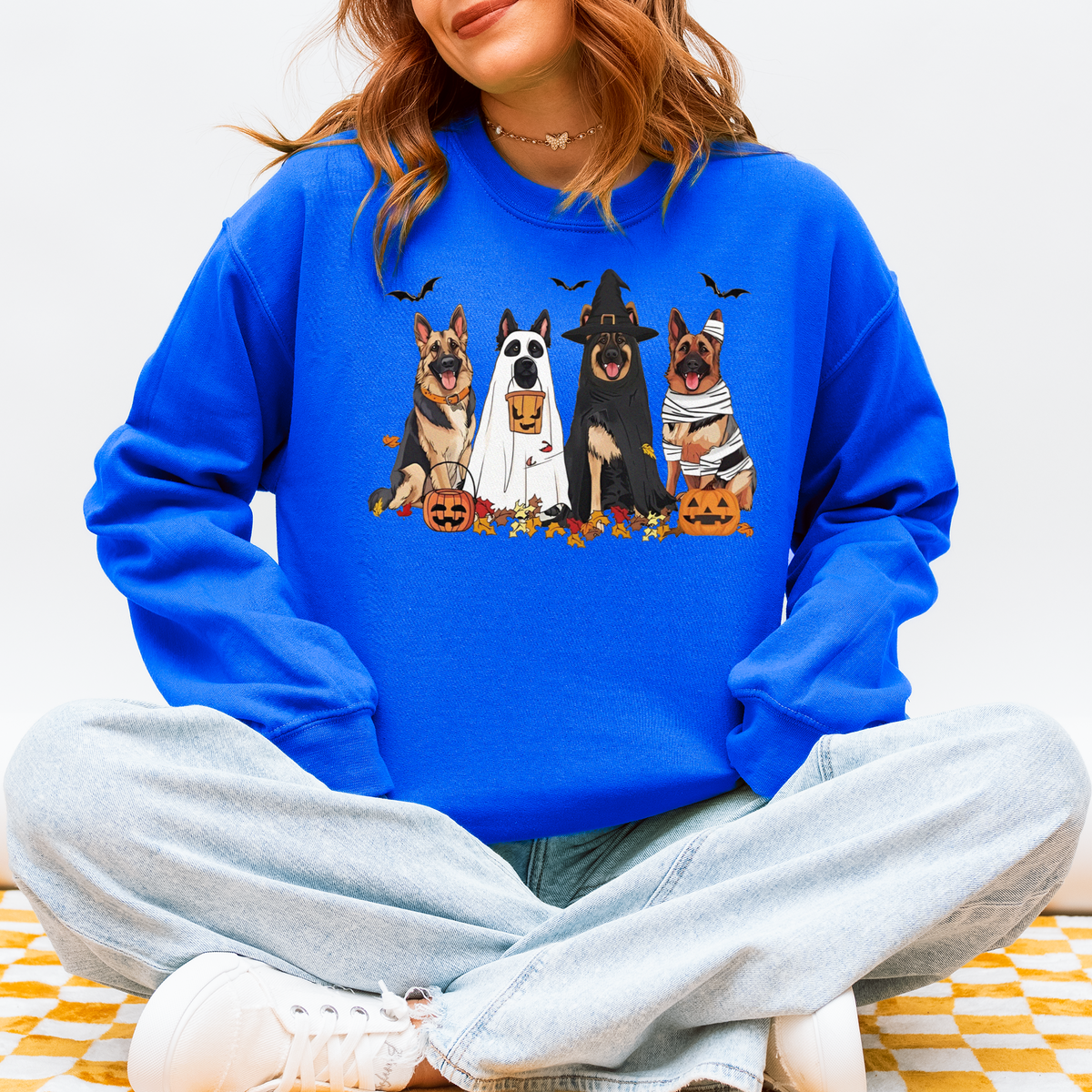 German Shepherd Halloween Sweatshirt – Fall Ghost Dog Gift