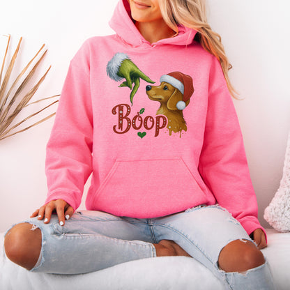 Boop Dachshund Christmas Hoodie – Funny Green Hand Holiday