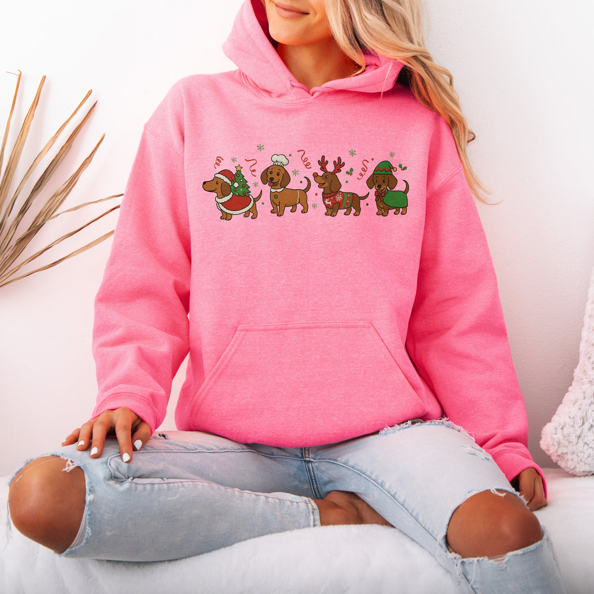 Funny Christmas Dachshund Dog Cute Christmas Puppy Hoodie