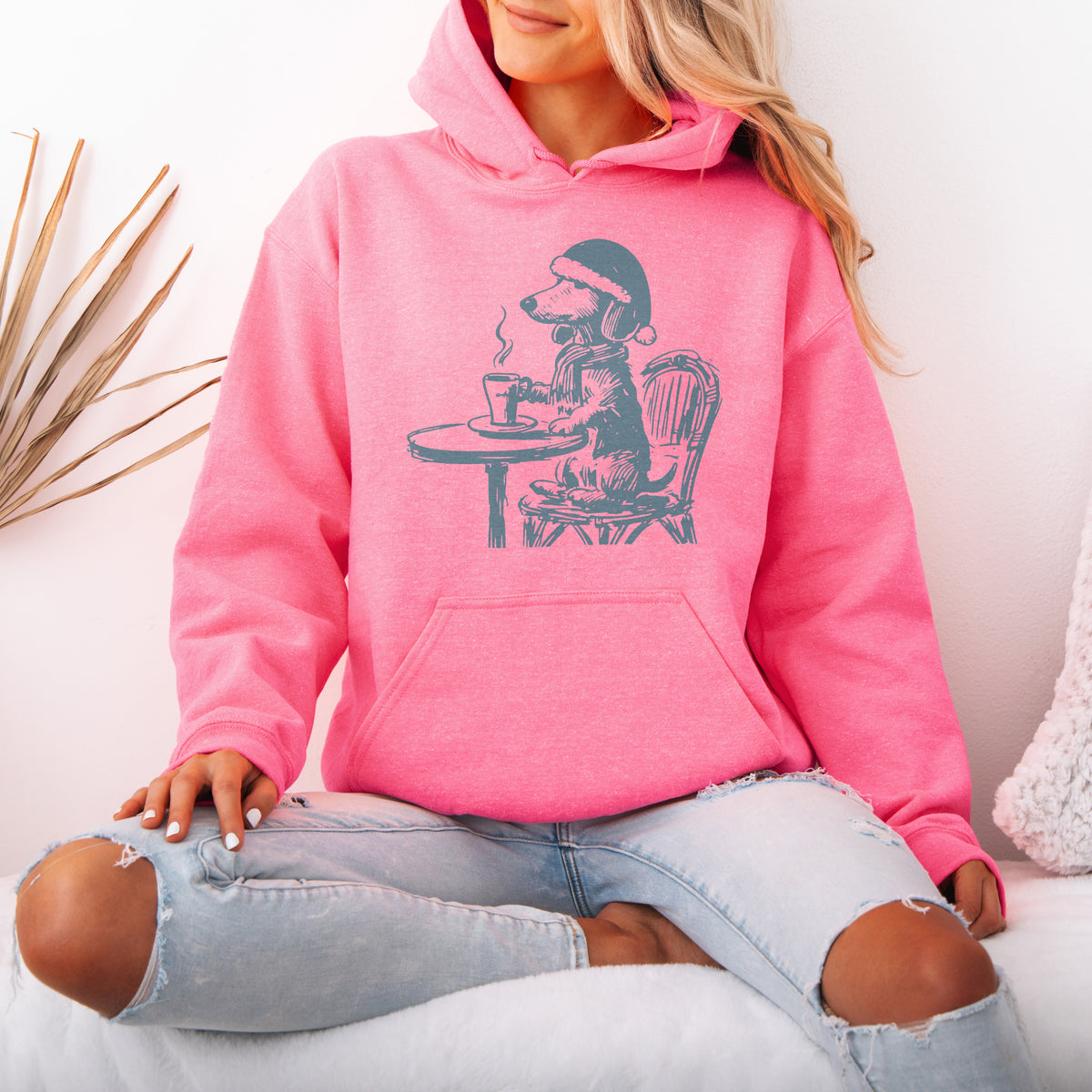 Vintage Dachshund Shirt Funny French Coffee Dog Hoodie