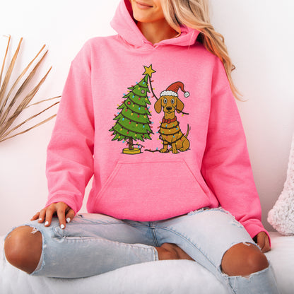 Sausage Dog Christmas Lights Dachshund Hoodie – Holiday Gift
