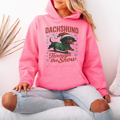 Dachshund Through the Snow Hoodie – Funny Christmas Doxie