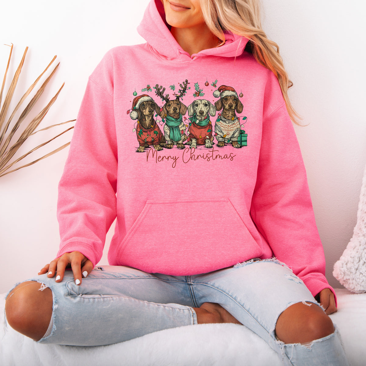 Merry Christmas Dachshund Dog Cute Christmas Puppy Hoodie