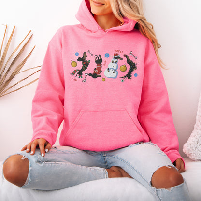 Christmas Dachshund Chaos Hoodie – Funny Holiday Wiener Dog