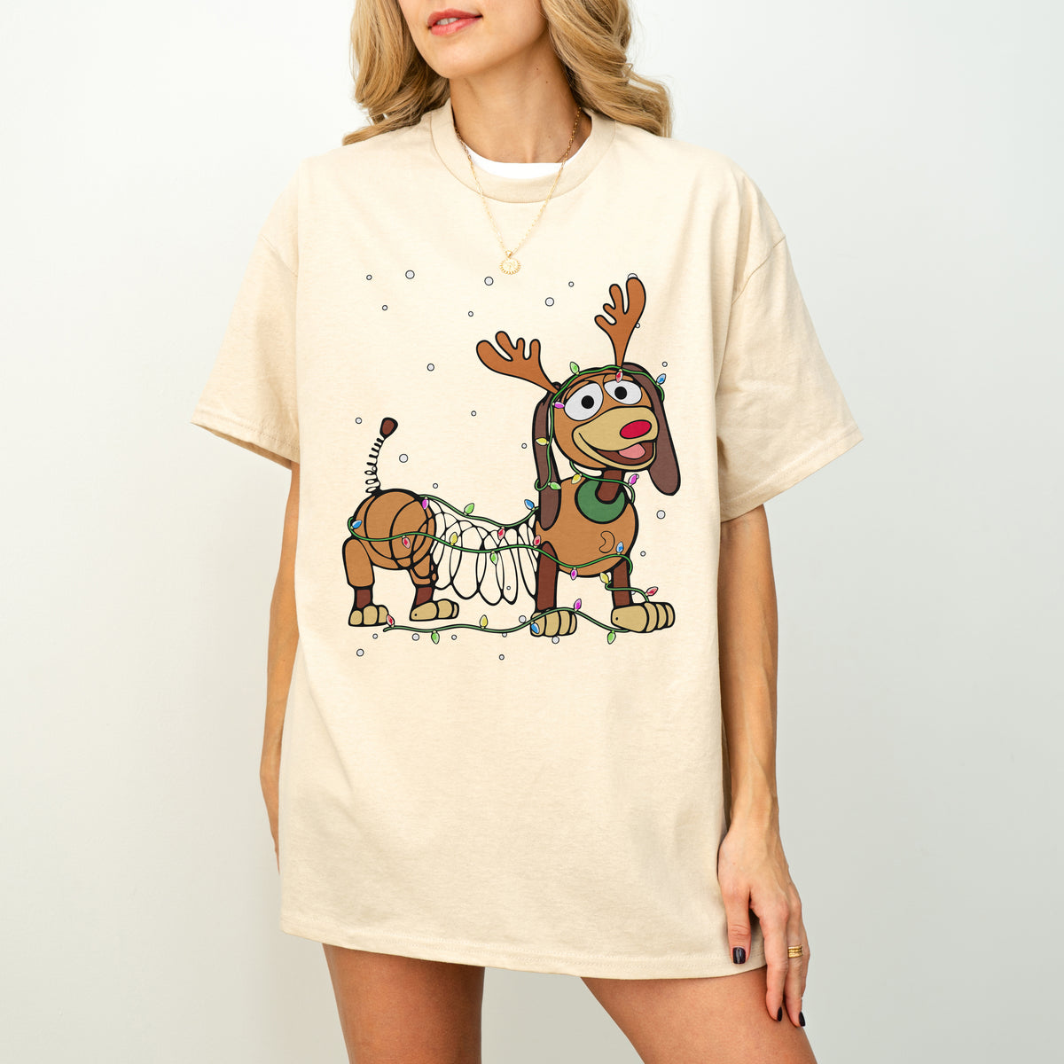 Reindeer Lights Dachshund Christmas Shirt – String Lights Pup