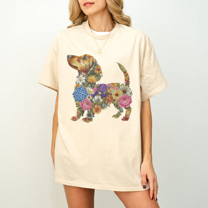 Floral Dachshund Shirt – Cute Dog Mom Gift for Dachshund Lovers