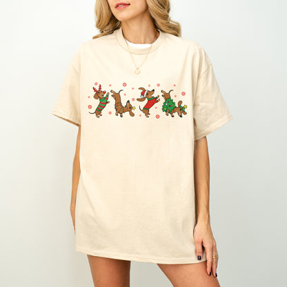 Funny Dachshund Christmas Shirt Dog Lover Gift Xmas Crewneck T