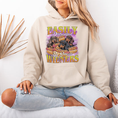 Easily Distracted by Small Wieners Funny Dachshund Hoodie