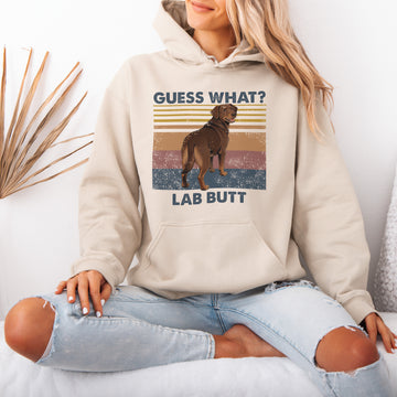 Guess What Labrador Butt Hoodie – Funny Hooded Sweatshirt for Dog Lovers, Cute Gift