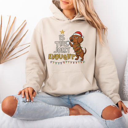 Is This Jolly Enough Dachshund Christmas Hoodie