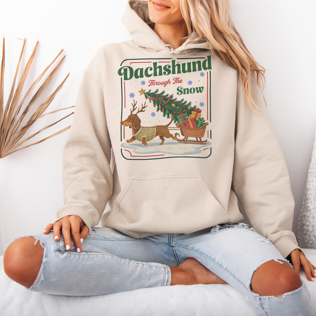 Dachshund Through the Snow Christmas Hoodie