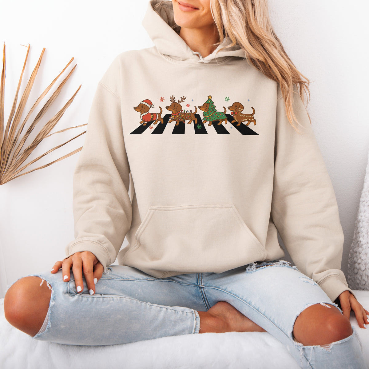 Abbey Road Dachshund Christmas Hoodie