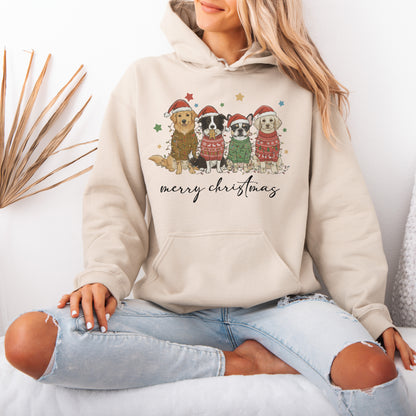 Merry Christmas Dogs Hoodie – Cute Holiday Puppy Dog Lover Gift
