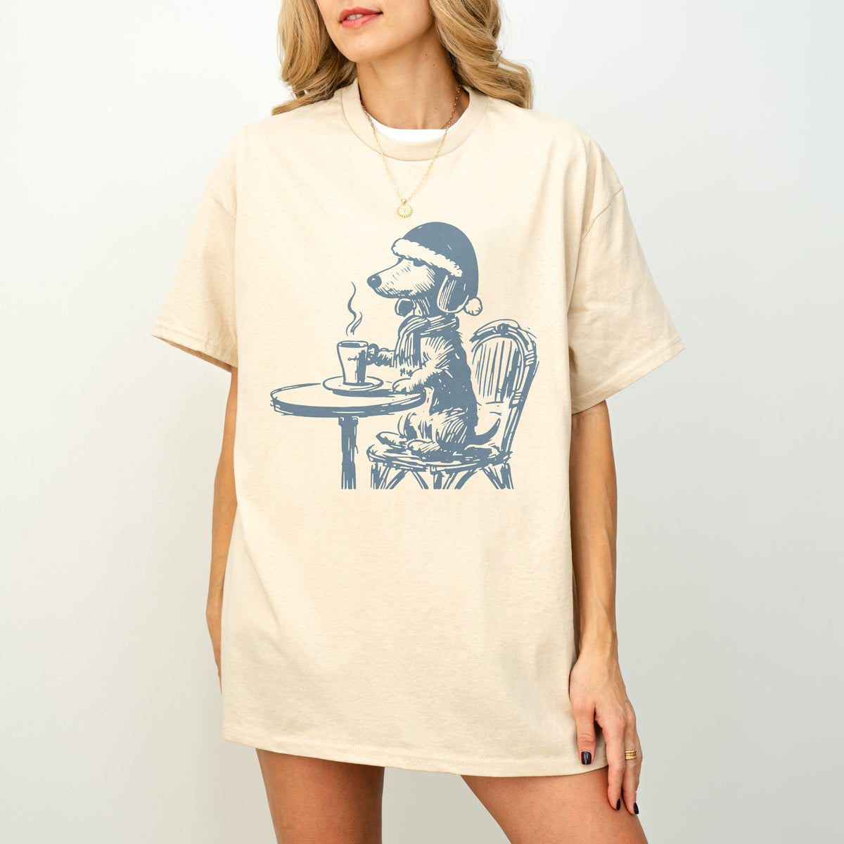 Vintage Dachshund Shirt Funny French Coffee Dog Tee