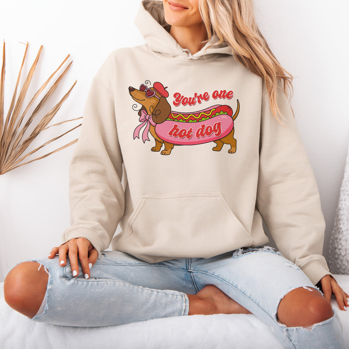You Are One Hot Dog Dachshund Valentine Hoodie