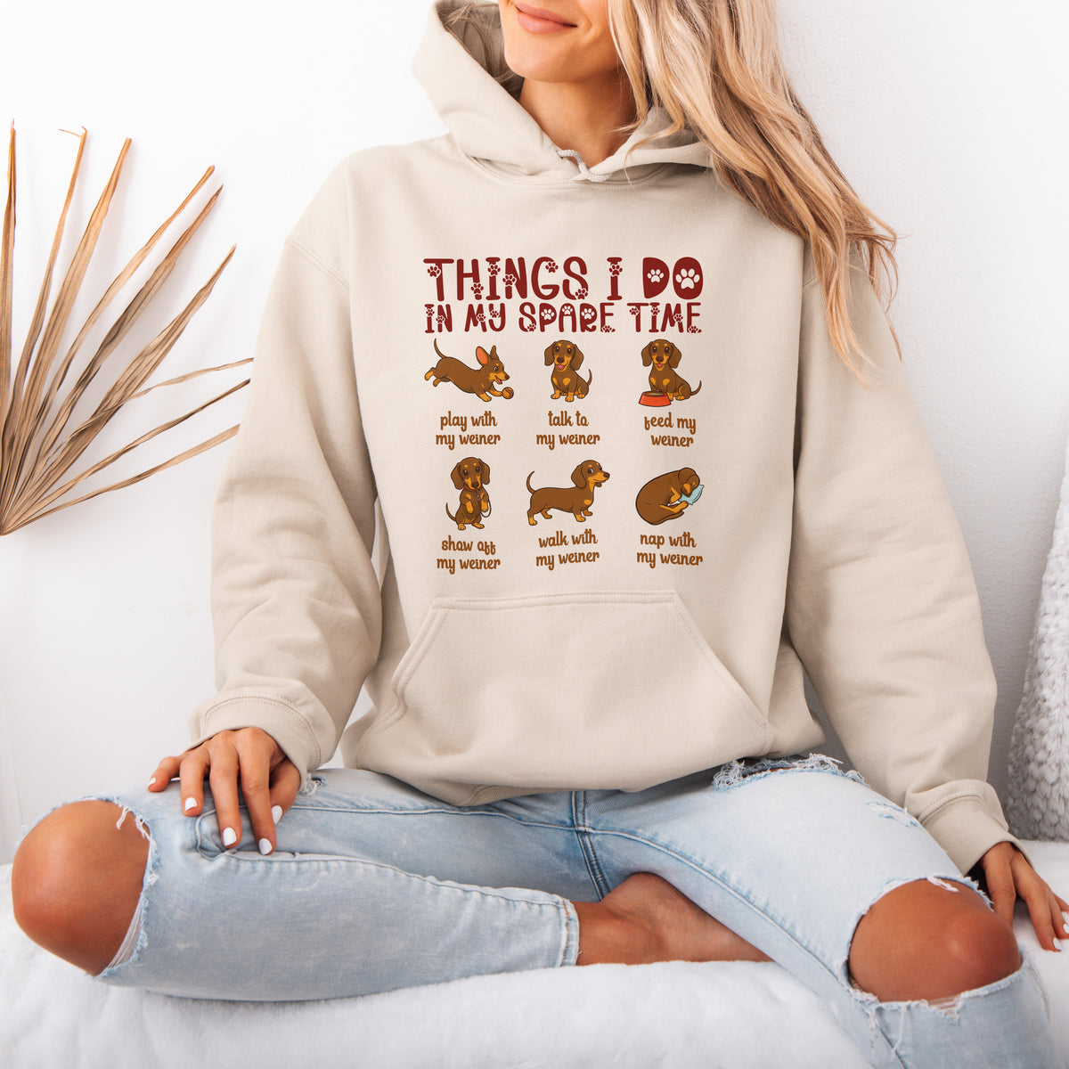 Things I Do In My Spare Time Dachshund Hoodie