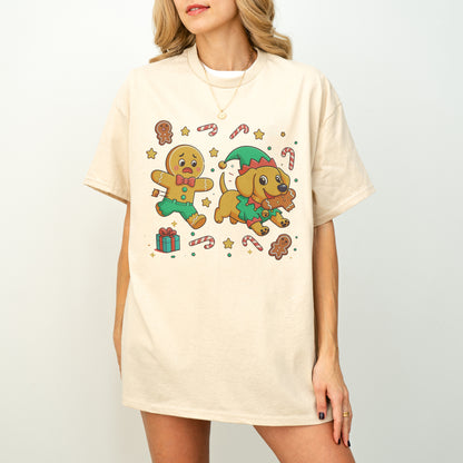 Elf Gingerbread Dachshund Christmas Shirt