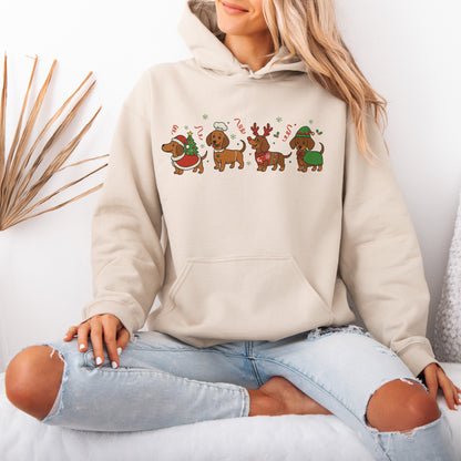 Funny Christmas Dachshund Dog Cute Christmas Puppy Hoodie
