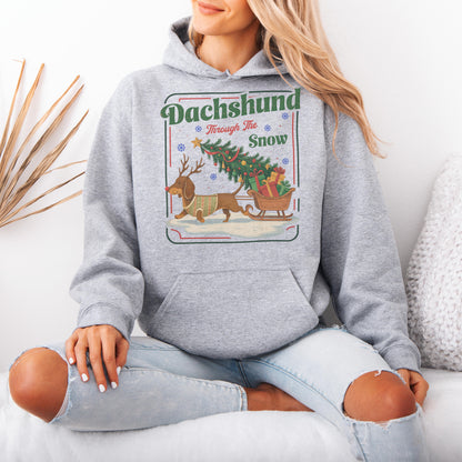 Dachshund Through the Snow Christmas Hoodie