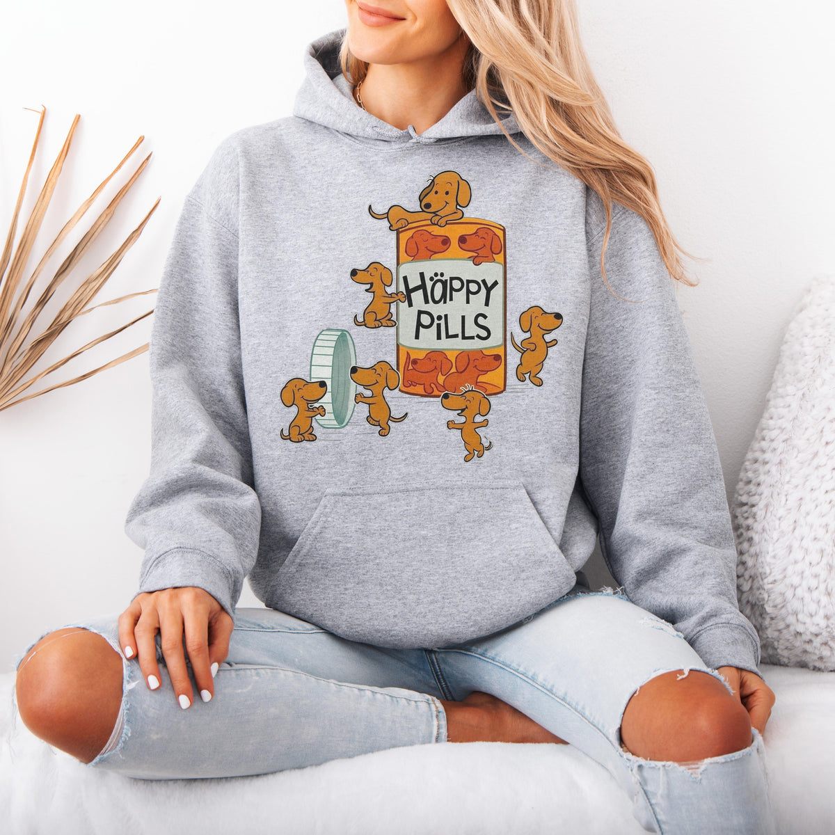 Happy Pills Dachshund Hoodie Cute Doxie Gift