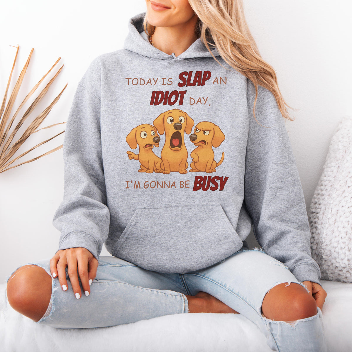 Slap an Idiot Day Dachshund Hoodies