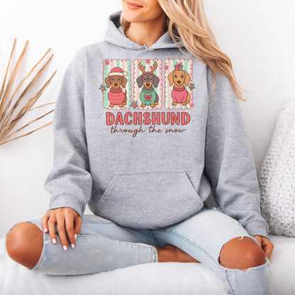 Dachshund Through the Snow Trio Christmas Hoodie