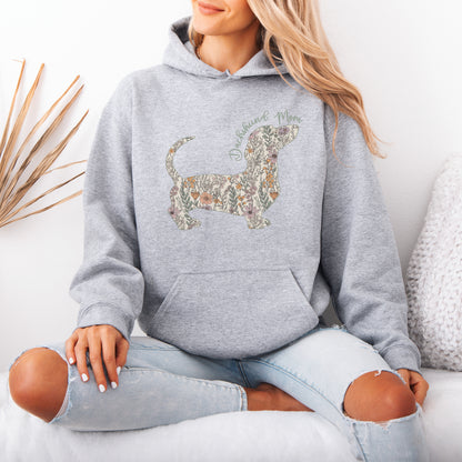 Personalized Dachshund Dog Mama Hoodie – Custom Floral Dog Mom