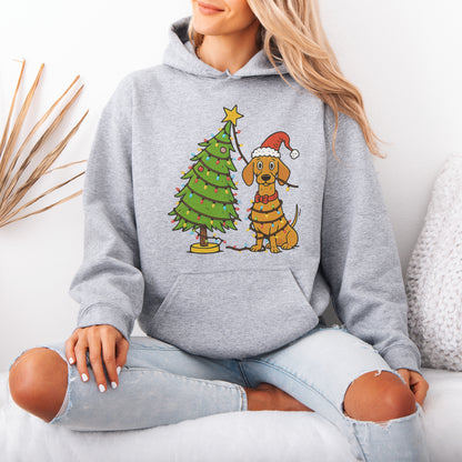 Sausage Dog Christmas Lights Dachshund Hoodie – Holiday Gift